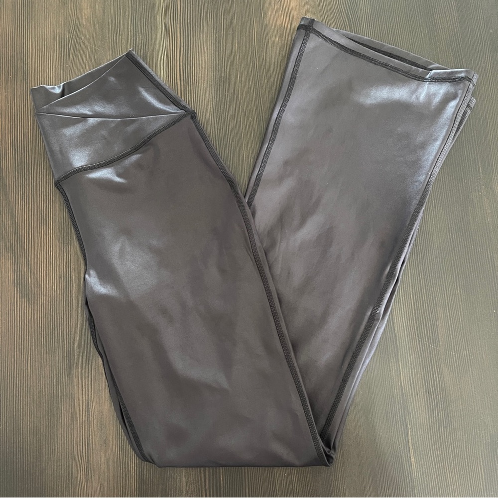 NWOT Black Faux Leather Bootcut Yoga Workout Pant
